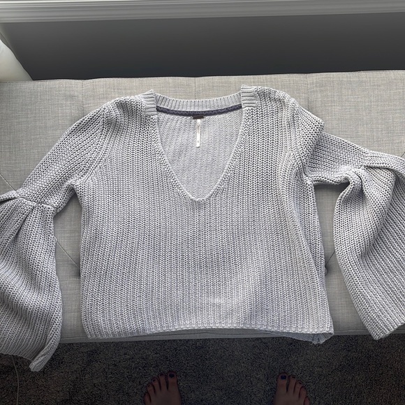 Free People Damsel Bell Sleeve Knit Sweater XS - Picture 2 of 7